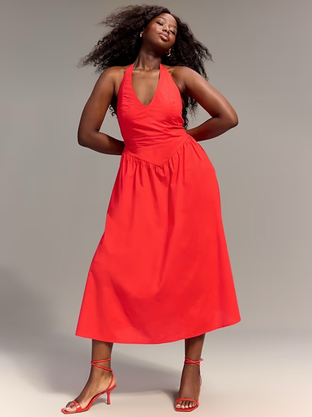 NWT! Old Navy Red Old Navy x Christopher John Rogers Halter Drop-Waist Dress ๐ช